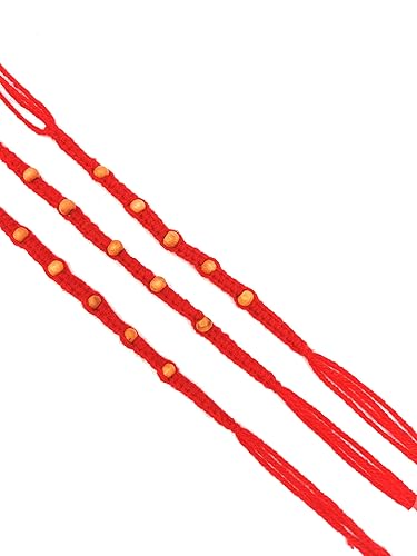Prapti handicrafts Handmade red Colour mauli dhaga Rakhi for Brothers