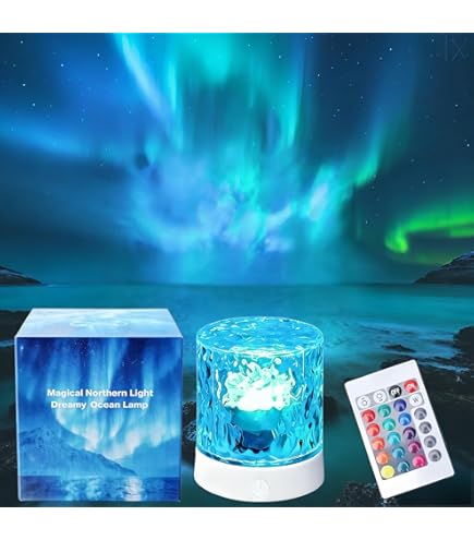 ZLDYPINK Ocean Wave Projector Light, 16 Colors Luminorthe Cube