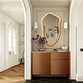 TheiaMo 40"x24" Irregular Wall Mirror, Solid Asymmetrical Mirror, Wood Bathroom Mirrors Wall Mounted, Wall Mirrors Decorative for Living Room, Bedroom, Bathroom, Hallway, Entryway