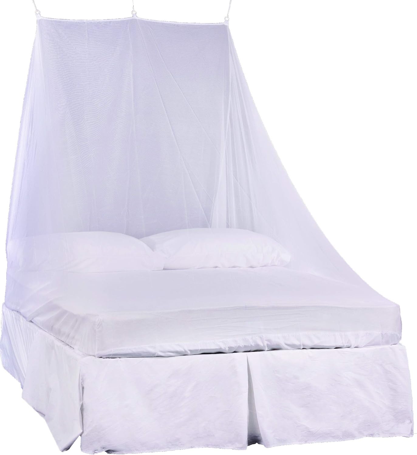 Pyramid Premium Mosqutio Net for Bed White Double Wedge Permethrin Treated for Single Bed Compact Light & Portable - Image 3