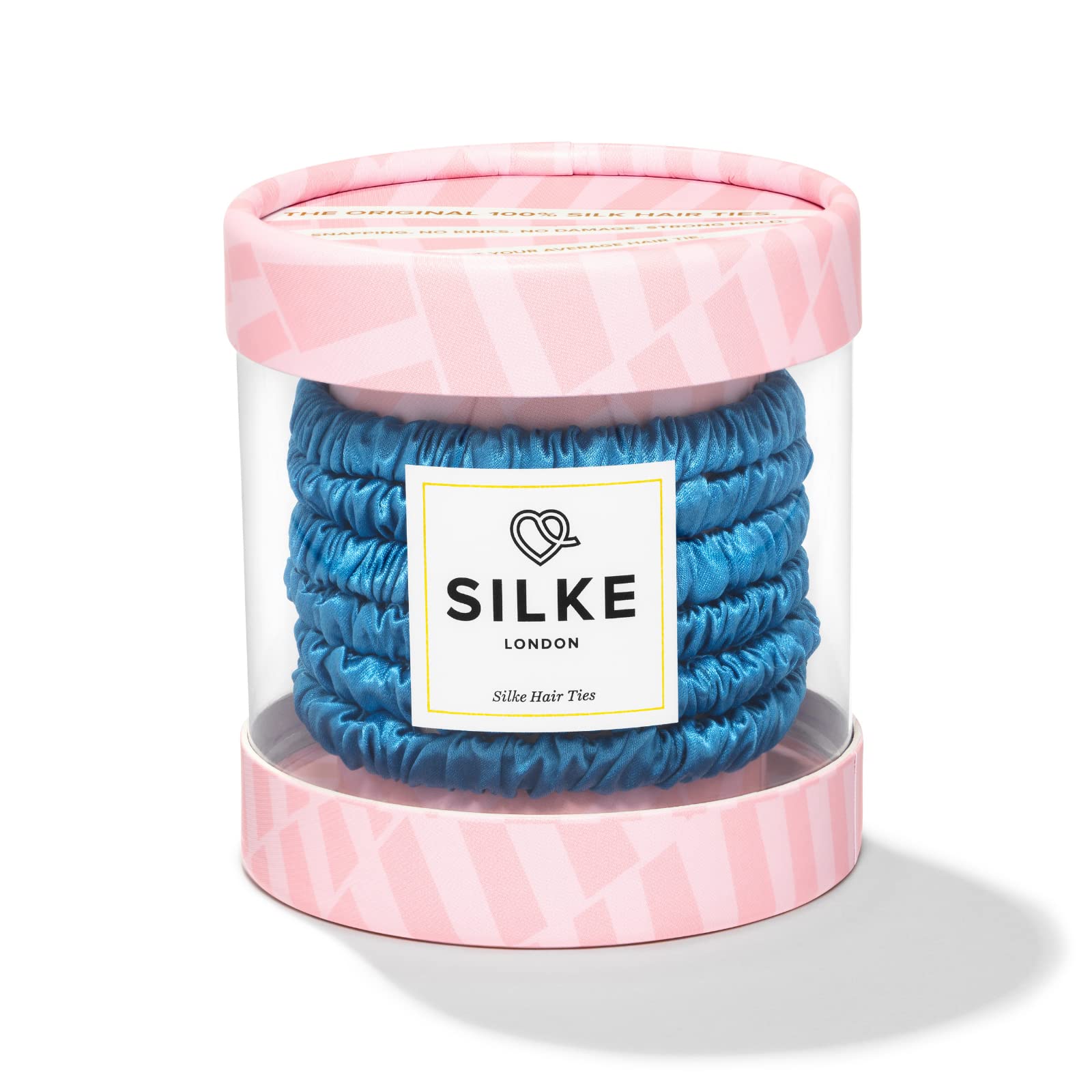 SILKE Hair Ties - Bluebelle | 100% Luxurious Silk Scrunchies for Hair - 6 Pack | Silke Hair Ties - All Hold, No Damage | Hair Scrunchies for Women, Hair Bobbles | For All Hair Types & Styles