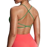 Aoxjox Women's Workout Sports Bras Fitness Trinity Ivy Low Impact Bra Yoga Crop Tank