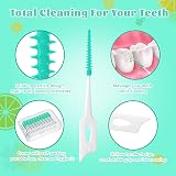 RAYITO 220 Pieces Interdental Brushes Silicone Green Dental Floss Picks view 3