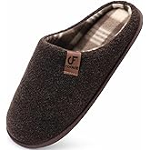 COFACE Unisex Mens Womens Cozy Memory Foam Scuff Slippers Casual Slip On Warm House Shoes Indoor/Outdoor Felt Sandal Slippers Size 4-15