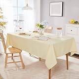 Deconovo Oxford Wipeable Tablecloth Water Resistant 130x130cm Yellow view 2