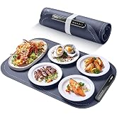 Food Warming Mat, 24 x 16 in, Electric Warming Tray, Warming Mat for Food | Fast 400W full-surface heating, 3 heat settings, roll-up storage and 1-hour auto shutoff for meals, parties and buffets.