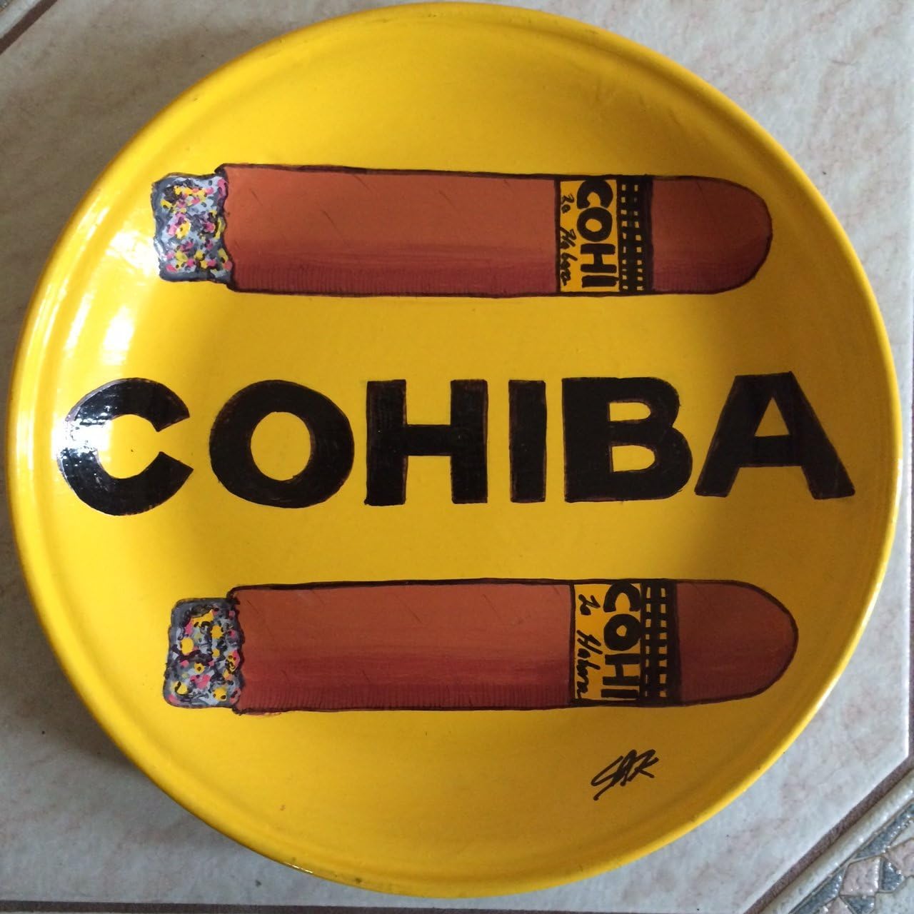 Steve Kaufman All Original Cohiba Cigars Painting Drawing Signed Coa Plate Andy Warhol At Amazon S Entertainment Collectibles Store