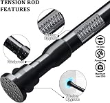 QILERR Small Tension Curtain Rods 40-70cm Black Heavy Duty Spring Rods view 2