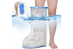 XUZZRY 100% Waterproof Extra Wide Leg Cast Cover for Shower with Non-Slip Bottom Reusable Shower Boots Protector for Adult Leg Ankle Foot After Surgery Bandage Dressing Wound Immobilizer/Brace, Walking Boots