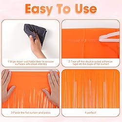 Voircoloria 3 Pack 3.3x8.2 Feet Orange Foil Fringe