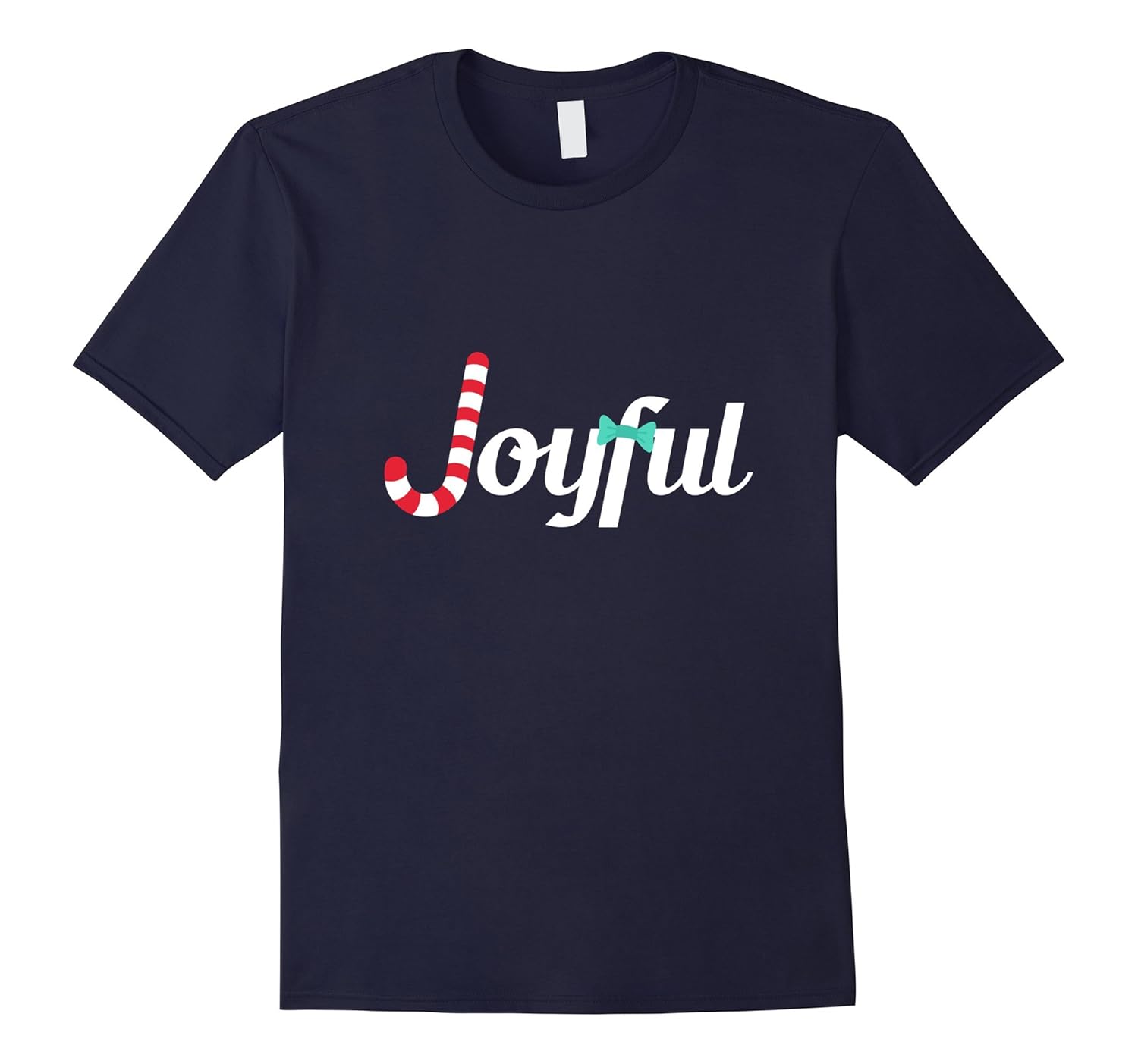 Joyful Christmas Candy Cane Holiday Pun T Shirt-Rose