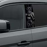 2PCS Car B-Pillar Sticker Decal Set, 12"x21.5" Gloss Vinyl Wrap, Waterproof Vehicle Door Pillar Decoration with Squeegee for Easy DIY Install (Gun Dog)