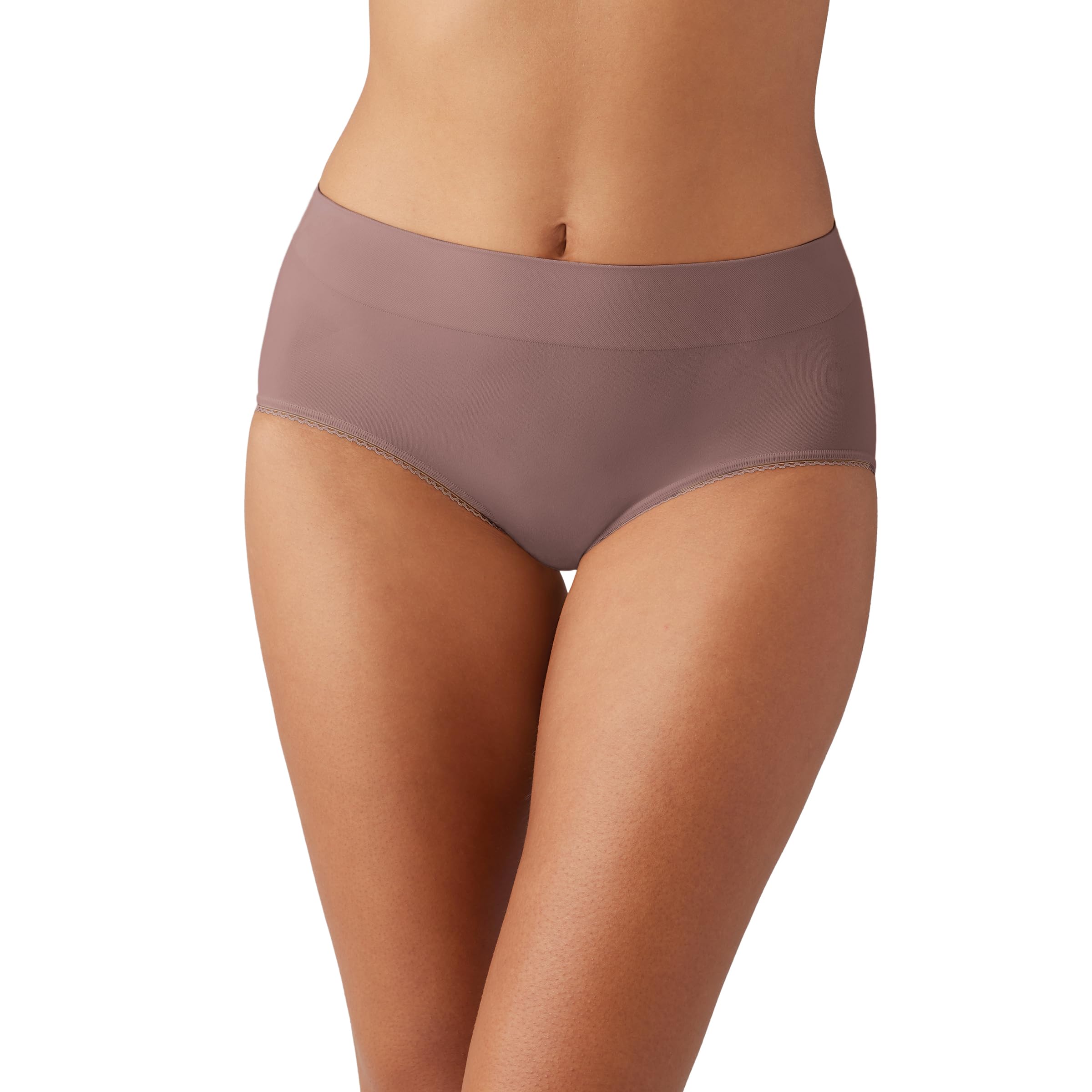 Wacoal Women’s Feeling Flexible Seamless Full Coverage Brief Panty, 875332, Burlwood, X-Large
