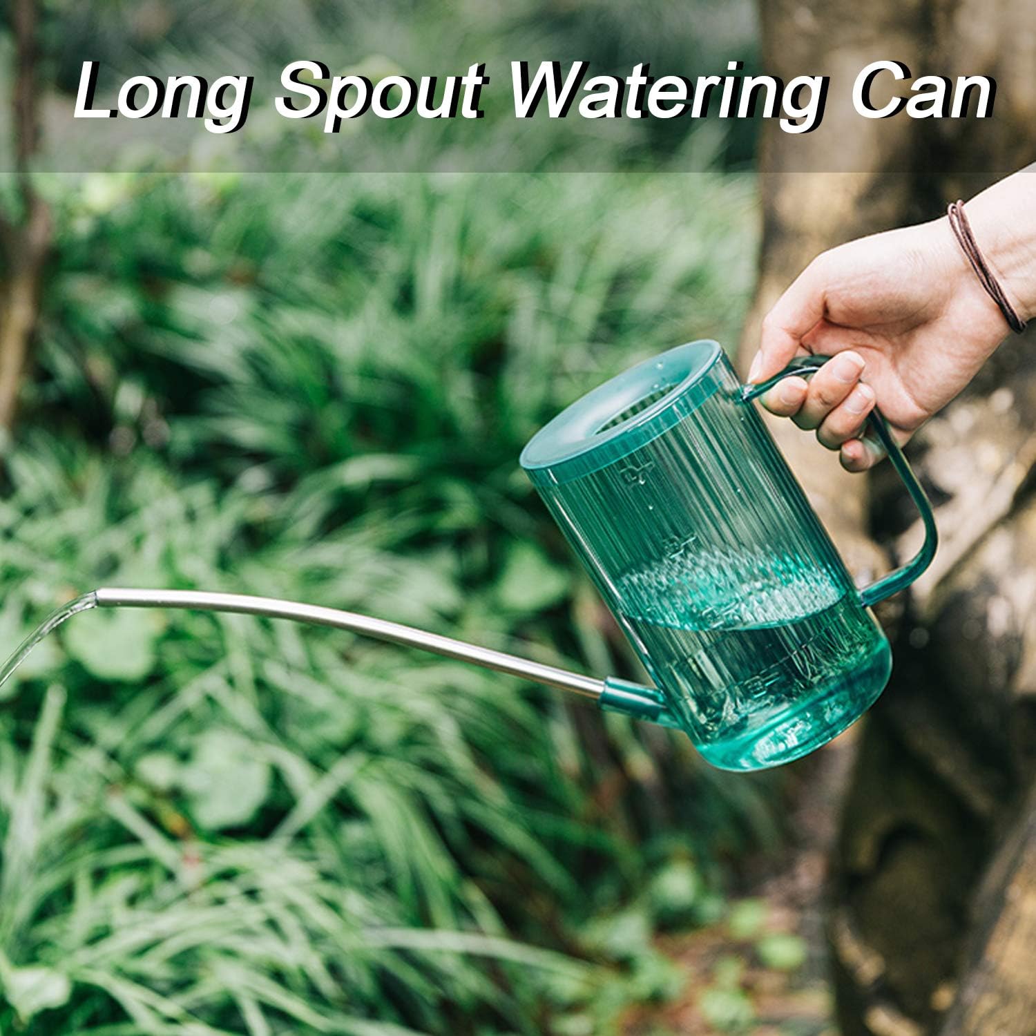 Vaupan Plant Watering Can, Stainless Steel Long Spout Watering Pot with 500ml Fine Mist Spray Bottle for Watering Indoor Outdoor Plants, Succulents and Flowers (34oz/1L Green) : Garden & Outdoor