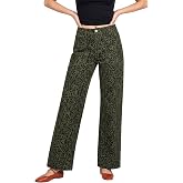 luvamia Wide Leg Leopard Pants High Waisted Cheetah Print Jeans for Women | 30" Inseam, Animal Print, Patterned Jeans, Stretchy Denim Pants with Pockets, Cheetah Pants, Leopard Jeans, Fall Outfits