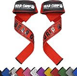 Bear Grip Straps Premium Neoprene Padded Heavy Duty 21in Red