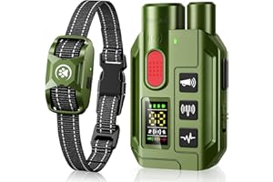 YJWFHPU 2 in 1 Dog Shock Collar & Ultrasonic Bark Deterrent Device – 3300FT Remote Training E Collar with Beep, Vibration & Safe Shock, IP67 Waterproof & Rechargeable for Small Medium Large Dogs