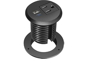 JGSTKCITY Desktop Power Grommet, 2 inch, USB C PD 20W Fast Charging Station, Desk Hole Recessed Power Outlet,ETL Listed (1, 6 FT Cable)