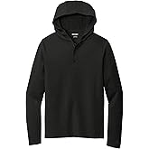 OGIO Unisex Luuma Flex Hooded Henley | Long Sleeve Shirt With Hood for Men & Women, Lightweight Pullover for Casual Wear