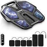NURSAL EMS Foot Massager for Neuropathy, Electric Muscle Stimulator for Feet & Legs Circulation, TENS Unit for Feet with 6 Reusable Pads, Wireless Remote with 90 Adjustable Intensity Levels