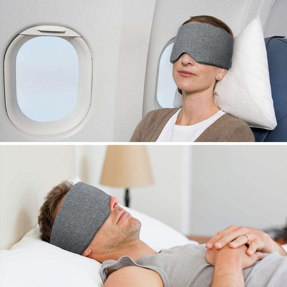 100% Handmade Cotton Sleep Mask Blackout - Comfortable & Breathable Eye Mask for Sleeping Adjustable Blinder Blindfold Airplane with Travel Pouch - Best Night Companion Eyeshade for Women Men Kid: Health & Personal Care