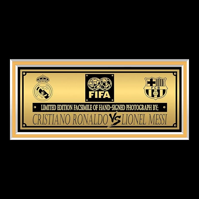 Amazon Com Rare T Messi Vs Ronaldo Limited Signature Edition Studio Licensed Photo Custom Frame Home Kitchen