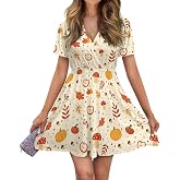 Eheartsgir Women's Summer Dress Short Sleeve Wrap V Neck A Line Mini Dress | Soft Lightweight Wrap V Neck Dress with Adjustable Waist Tie Comfy Short Sleeves for Summer Daily Travel Party S to 2XL