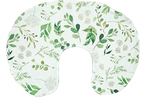 CULCLENDY Nursing Pillow Cover, Breastfeeding Pillow Cover, Green Leaf Nursing Pillow Cover, Botanical Breastfeeding Pillow Slipcover, Mint Minky, Boho Green Leaf Nursery Decor, Soft Fits Snug On Infant