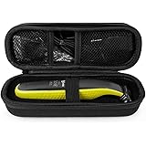 QSHAVE Hard Travel Case For Philips Norelco OneBlade hybrid electric trimmer shaver, QP2520/70 Organizer Carrying Bag Cover Storage