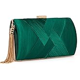 Wytidian Clutch Purses for Women Formal Evening Clutch Purse Shoulder Cross Body Bags for Wedding Party Handbag with Tassel