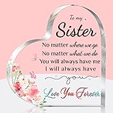 Brikabia Sister Gifts from Sisters, Engraved Acrylic Block Puzzle Cute Desk Decor for Birthday Mothers Day for Sister Adult