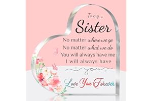 Brikabia Mothers Day Gifts for Sister, Sister Gifts from Sisters, Engraved Acrylic Block Puzzle 3.9x3.3 inch - Happy Birthday Gifts for Sister, Sister Gifts from Sisters Brothers, Unique Mothers Day Gifts for Sisters Adult