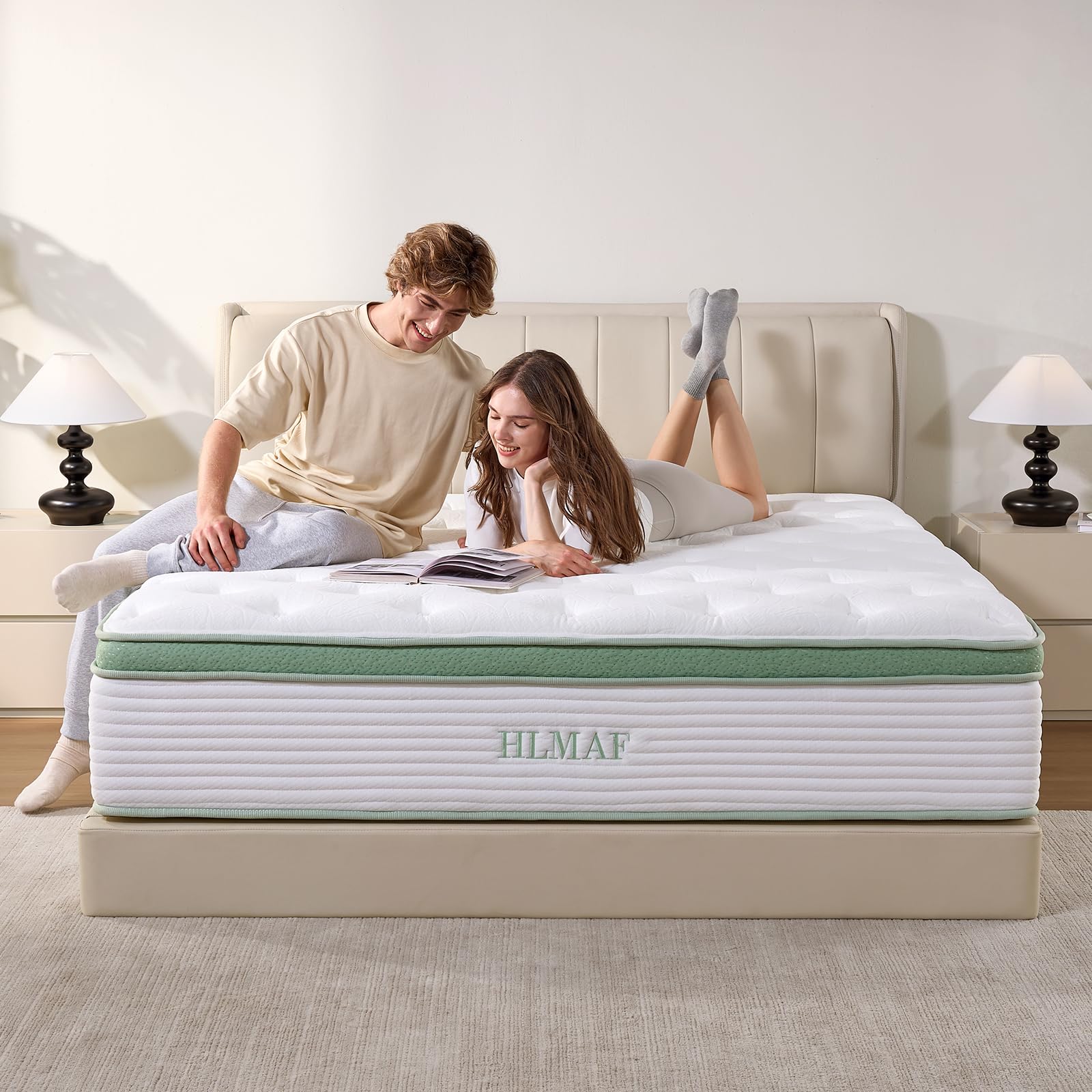 Photo 1 of HLMAF Full Size Mattress,12 Inch Hybrid Full Mattress in a Box with Memory Foam and Pocket Spring for Pressure Relief & Comfort Sleep & Zoned Support, Medium Firm,CertiPUR-US CertiPUR-US Certified