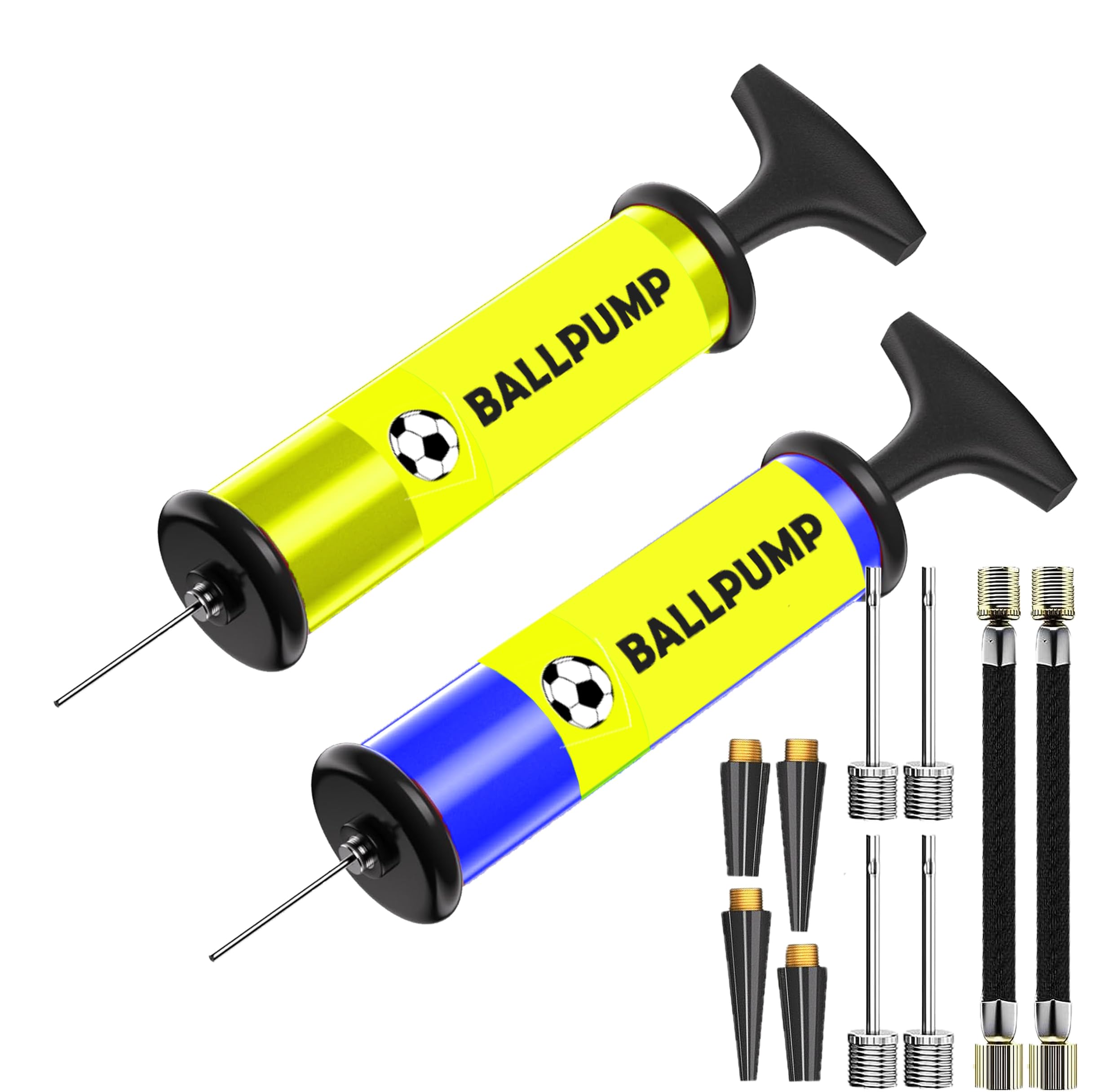 SHARRLA 2 PCS Ball Pump with Nozzle, Extension Hose, Great Air Pump for Exercise Sport Balls - Football & Soccer, Basketball, Volleyball Pump, Swim Inflatables(2PCS Pump)