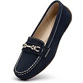 KORDAL Women's Comfortable & Lightweight Suede Leather Loafers Slip-Ons Driving Mocs Walking Shoes Cute Business Casual Dress Shoes Work Flats for Women
