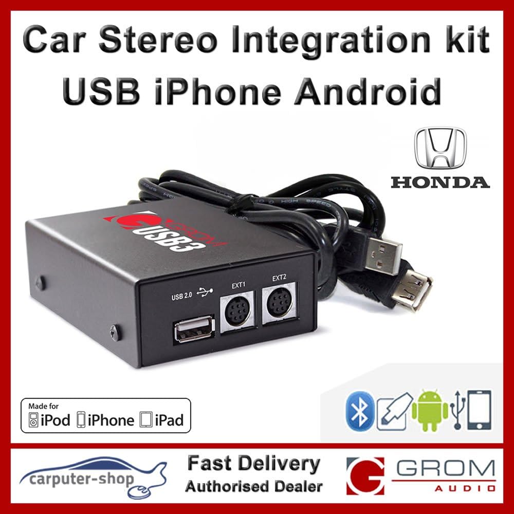 GROM Audio USB Android iPhone car stereo integration kit for older HONDA vehicles #MBUS
