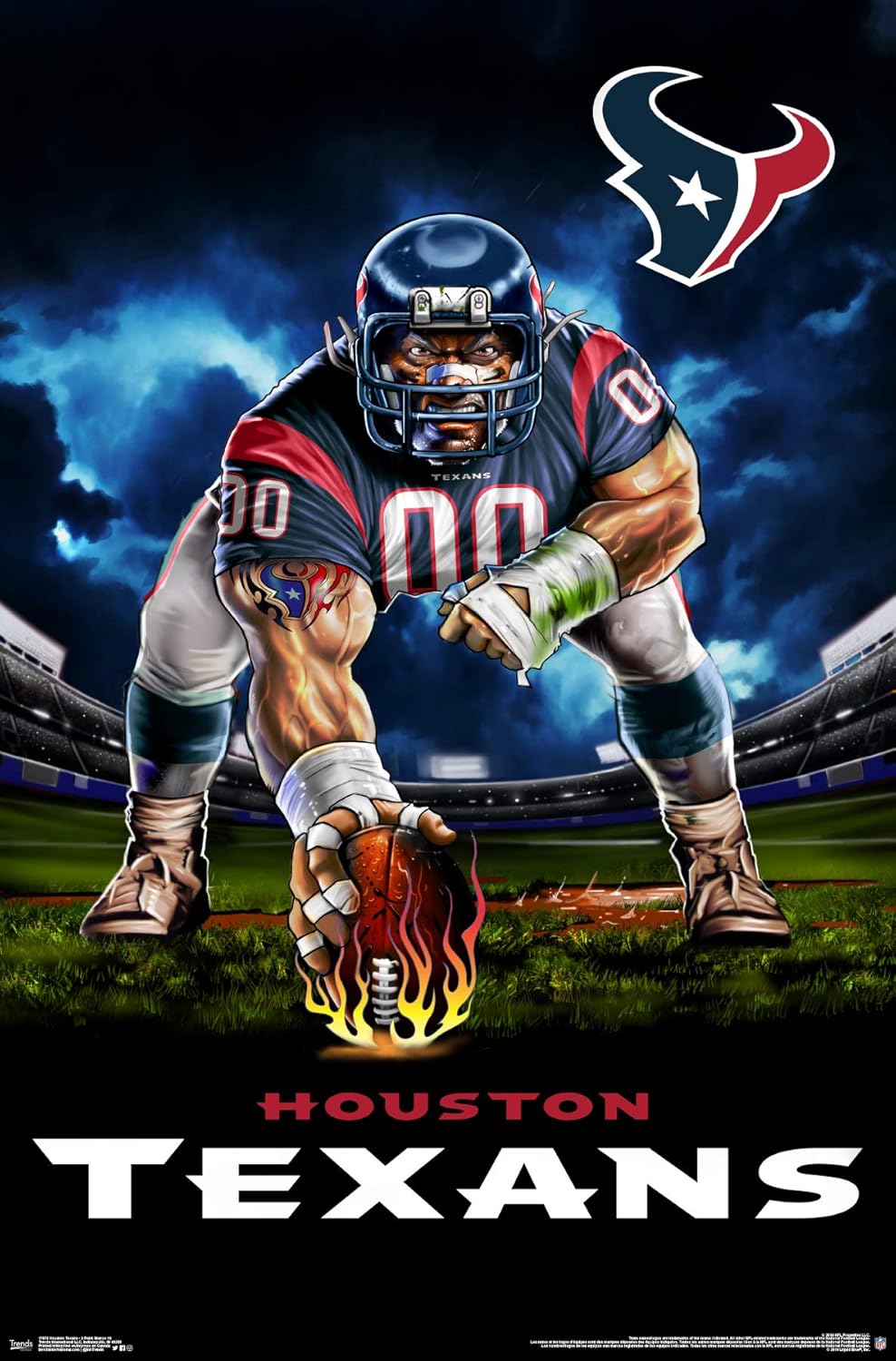 houston texans live stream on Trends International Houston Texans 3 Point Stance Wall Poster 22 375 X 34 Multi Home Kitchen Amazon Com