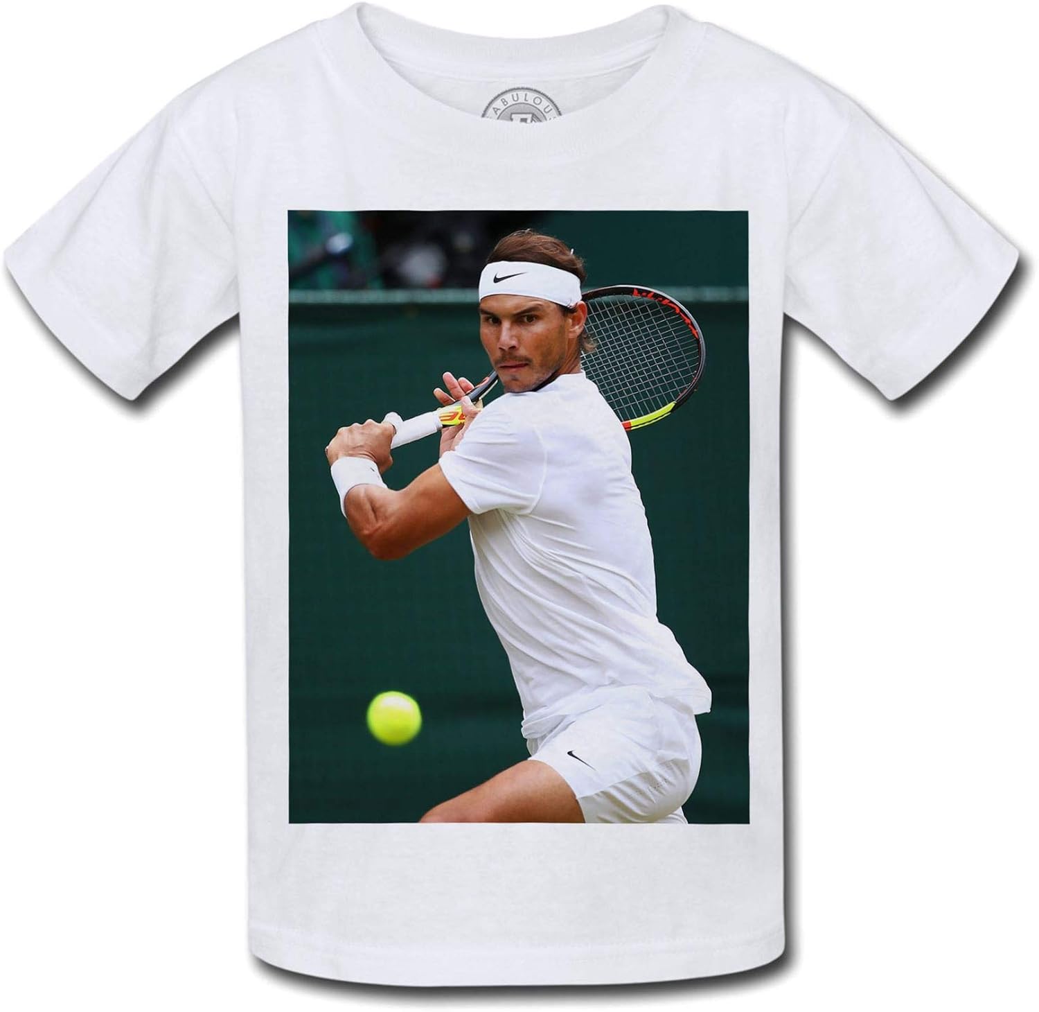 Kid's TShirt Backhand Rafael Nadal Tennis Superstar Sport White
