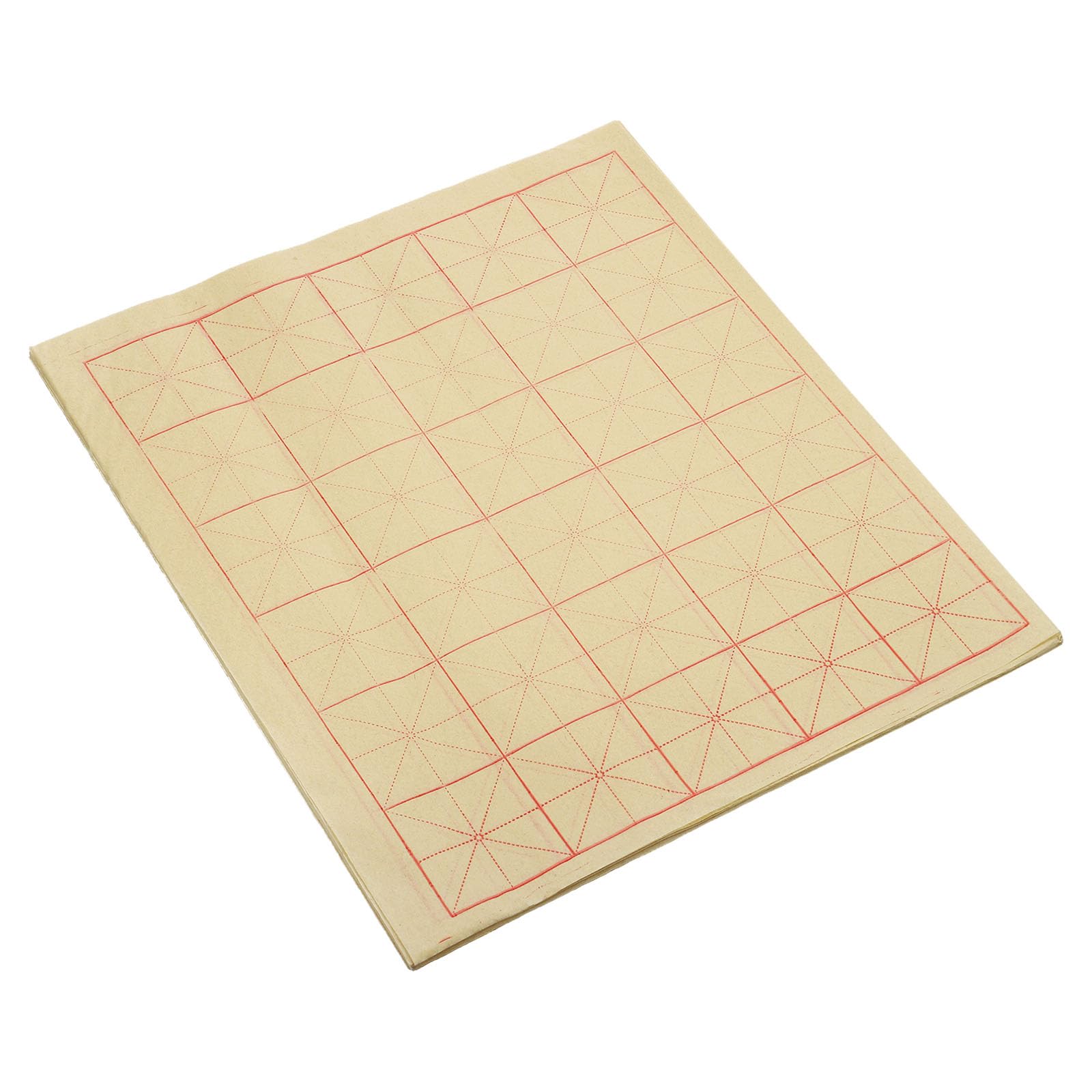PATIKIL Maobian Xuan Paper, 70 Sheets Rice Paper with 2" Grid for Calligraphy Practice, Painting, Drawing, Half Raw Ripe Xuan, 15"x13"(Light Yellow)