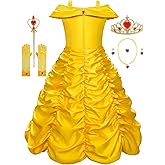 knemmy Princess Costume Dresses for Girls Costumes Halloween Cosplay Birthday Outfit Yellow
