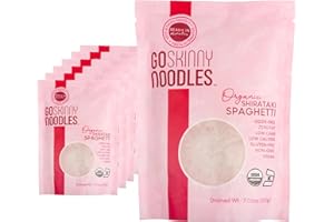 GoSkinny Noodles Spaghetti (6 Pack), Organic Shirataki & Konjac, Low Carb, Low Calorie, Gluten Free, Vegan, Keto, Paleo, Ready in Minutes, Skinny Noodles, 7.05 oz