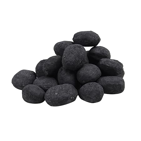 Wolfire 24 Piece Ceramic Pebble Set Fireplace Stone Rocks For