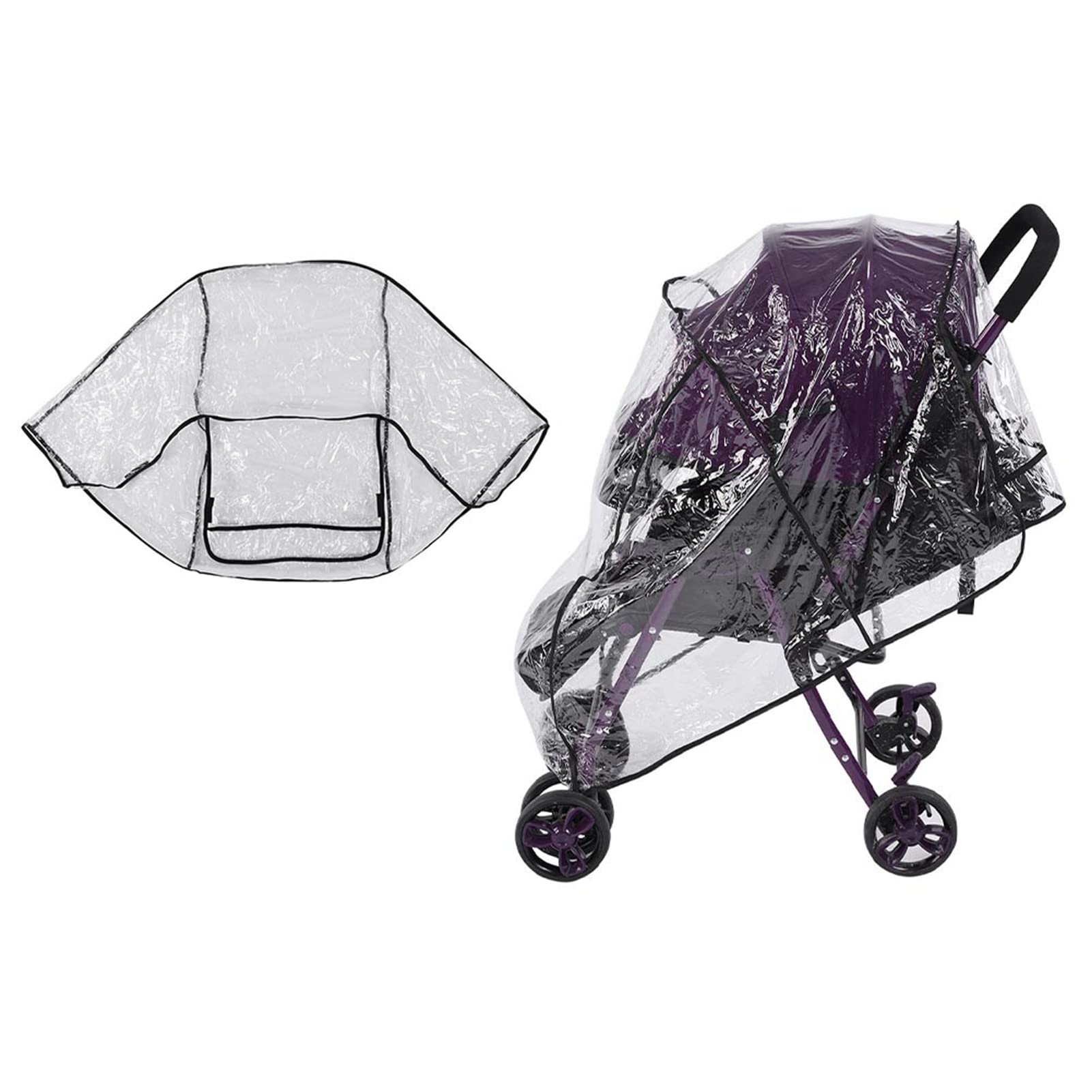 Stroller Rain Cover, Universal Windproof Baby Buggy Stroller Rain Cover Transparent Pushchair Protection Baby Friendly Raincover