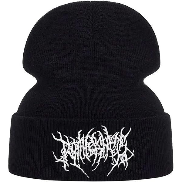 AONUOWE Gothic Beanie Hats for Women Men Grunge Emo Accessories