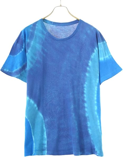 Amazon The Elder Statesman ジ エルダー ステイツマン Magic Ring Dye Cotton Cash Tee S S マジックリングコットンダイティ M ブルー Tシャツ カットソー 通販