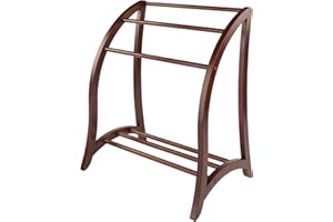 Winsome Wood Quilt Rack With 3 Rungs, Antique Walnut (94036)