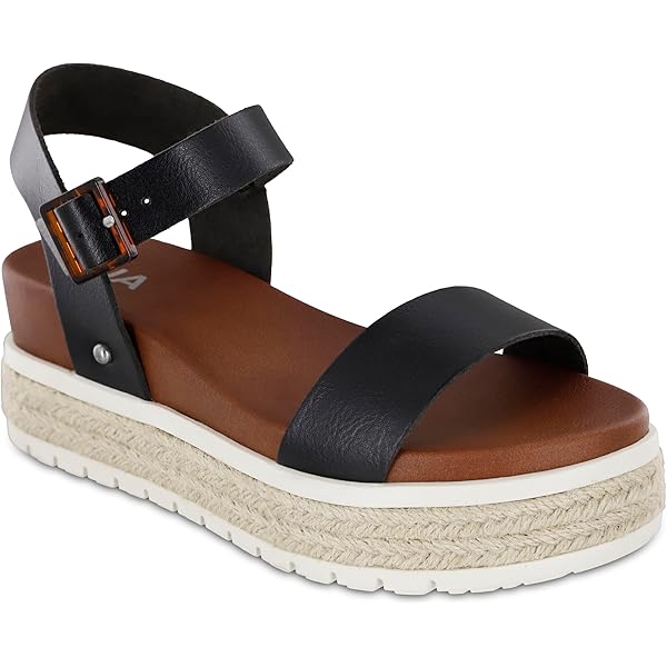 Amazon.com | MIA Women's Ciji Wedge Sandal, Black, 8