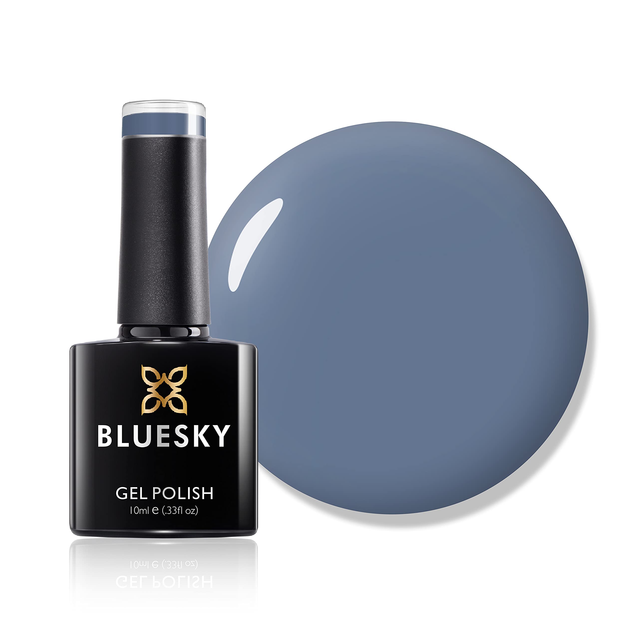 Bluesky Gel Nail Polish, Grey Shadow 63927, Grey, Blue, Slate, Long Lasting, Chip Resistant, 10 ml (Requires Drying Under UV LED Lamp)