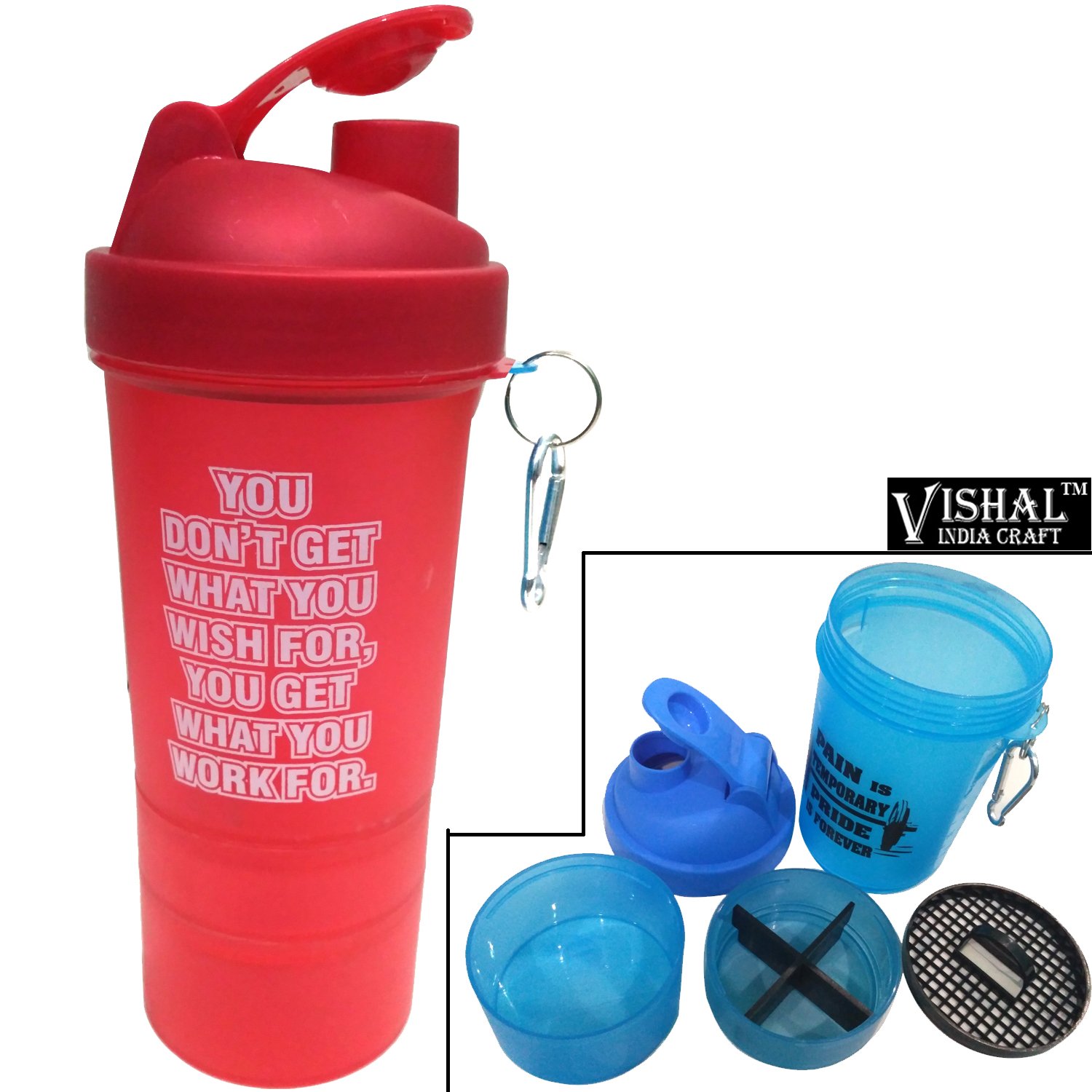Buy Vishal India Mart Smart Shaker Water Bottle Bpa Free Shaker Bottle 500 Ml All In One Shaker Bottle Color May Vary Online At Low Prices In India Amazon In