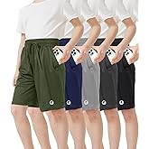 OCYMA 5 Pack Boys Athletic Shorts with Pockets Active Youth Basketball Shorts Quick Dry Kids Gym Soccer Shorts